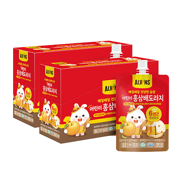 옐빈즈 매일매일 건강한습관 어린이 홍삼 배도라지 100ml