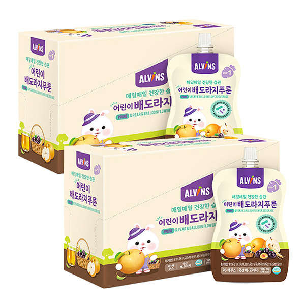옐빈즈 매일매일 건강한습관 어린이 배도라지푸룬 100ml
