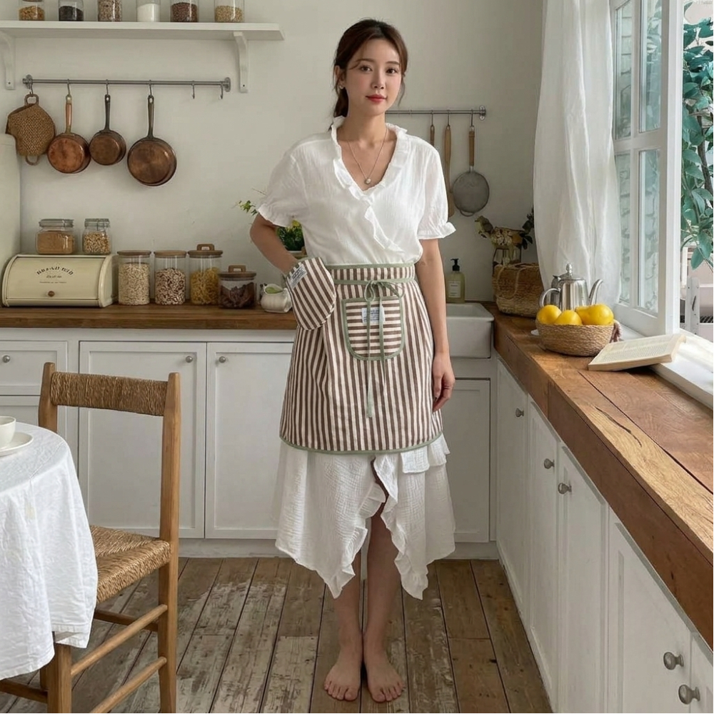 보떼 스트라이프 허리 앞치마 5종 감성 카페 주방용 요리용 신혼 앞치마