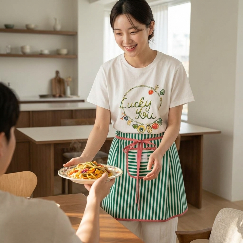 보떼 스트라이프 허리 앞치마 5종 감성 카페 주방용 요리용 신혼 앞치마 대표이미지 섬네일