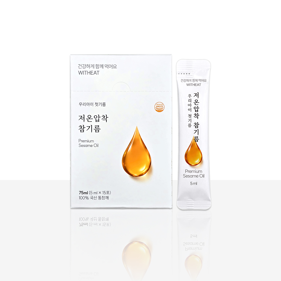 위드잇 저온압착 국내산 통참깨 100% 참기름 5ml X 15개입