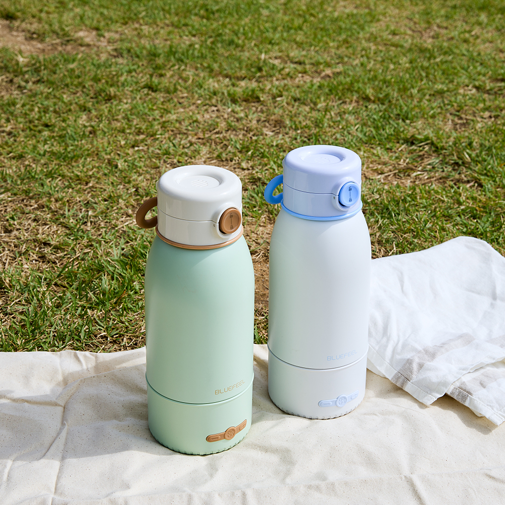 블루필 무선 전기포트 500ml 휴대용 분유포트 가열 텀블러