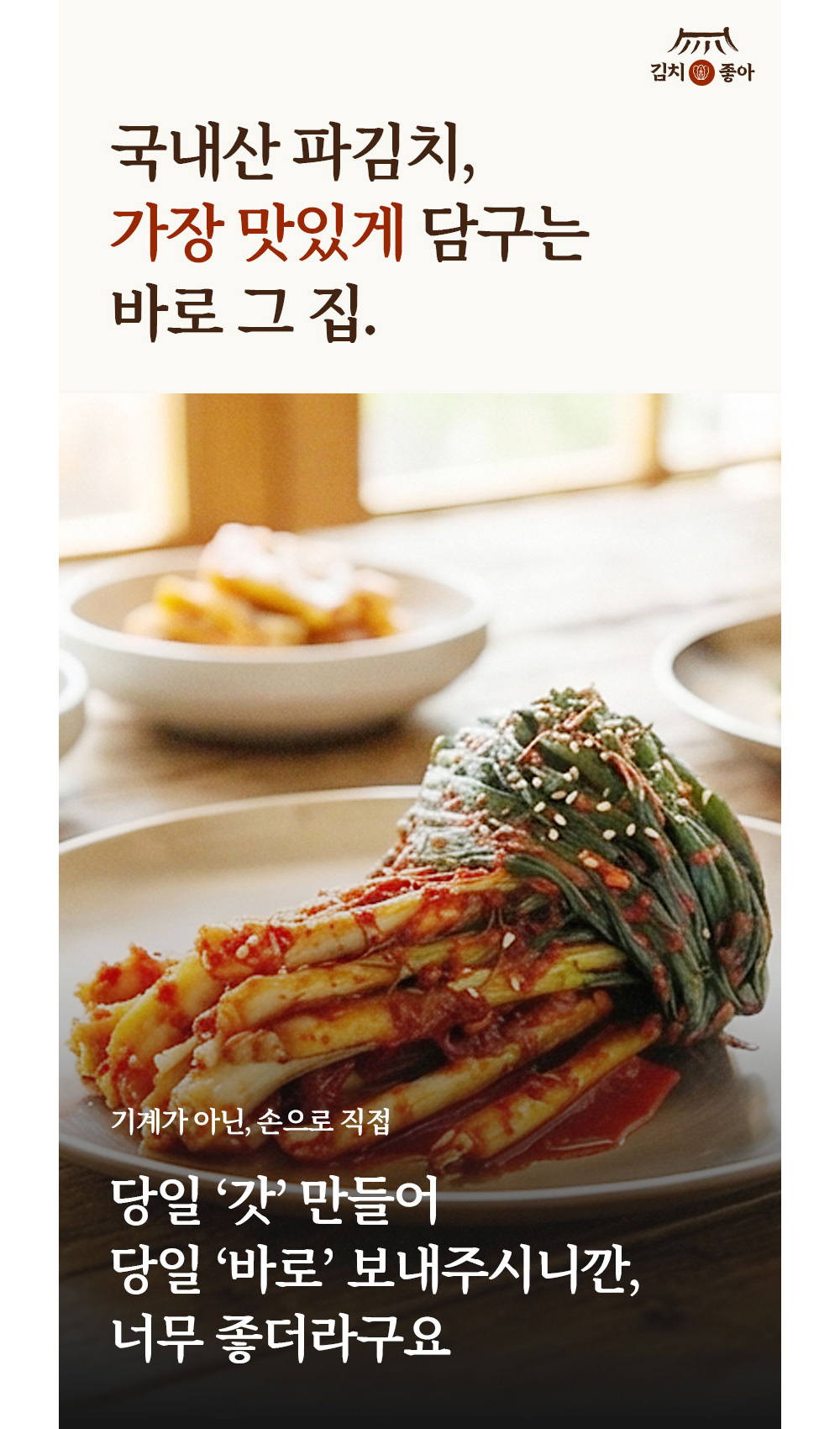 [국내산 100%] 당일제조 전라도식 쪽파김치
