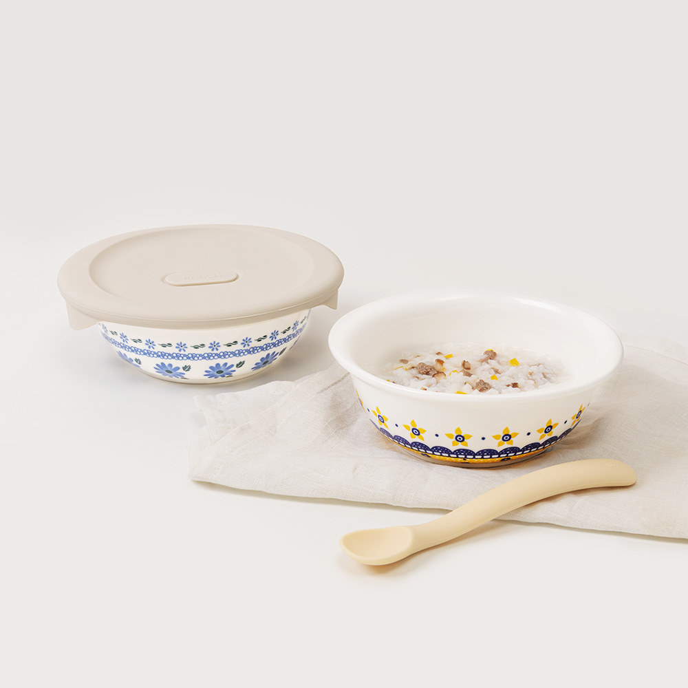 메종오브제 프라카 폴란드풍 도자기 냉동밥용기 350ml 2P 세트