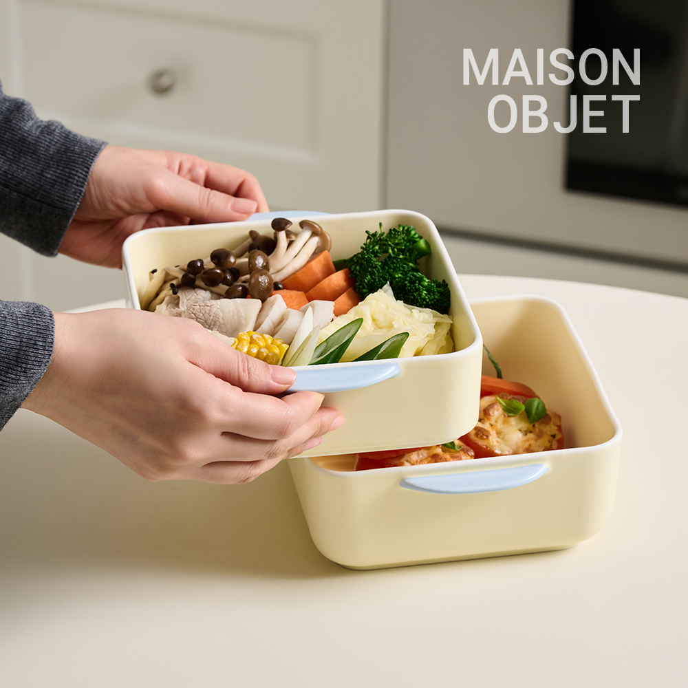 메종오브제 윤도자기 모락 정사각 찜기 채반 세트