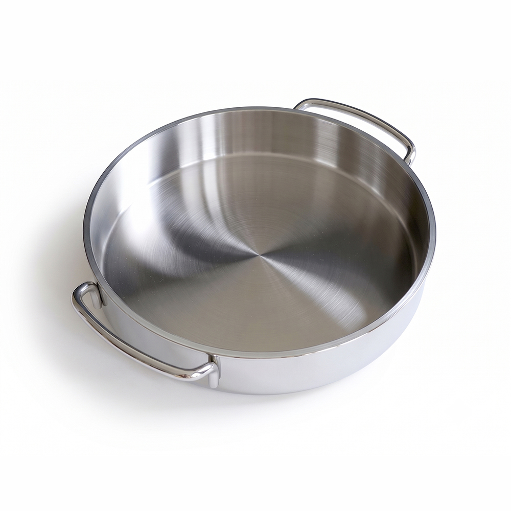 쿡앤테이블 스사모 통3중 스텐 스테인리스 플레이트 원형팬 28cm