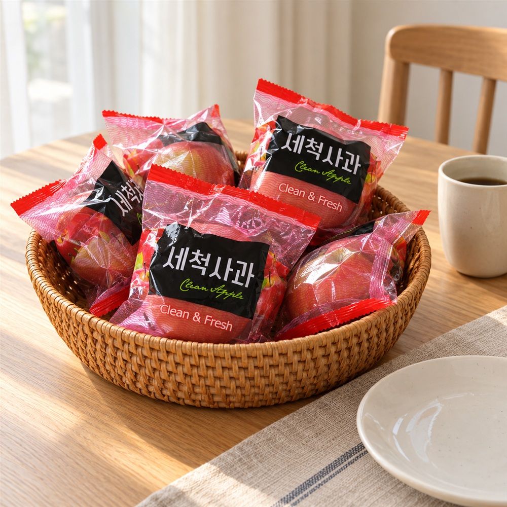 팜보스 국내산 세척부사 사과 간편하게 바로 먹는 사과 2kg 4kg (가정용)