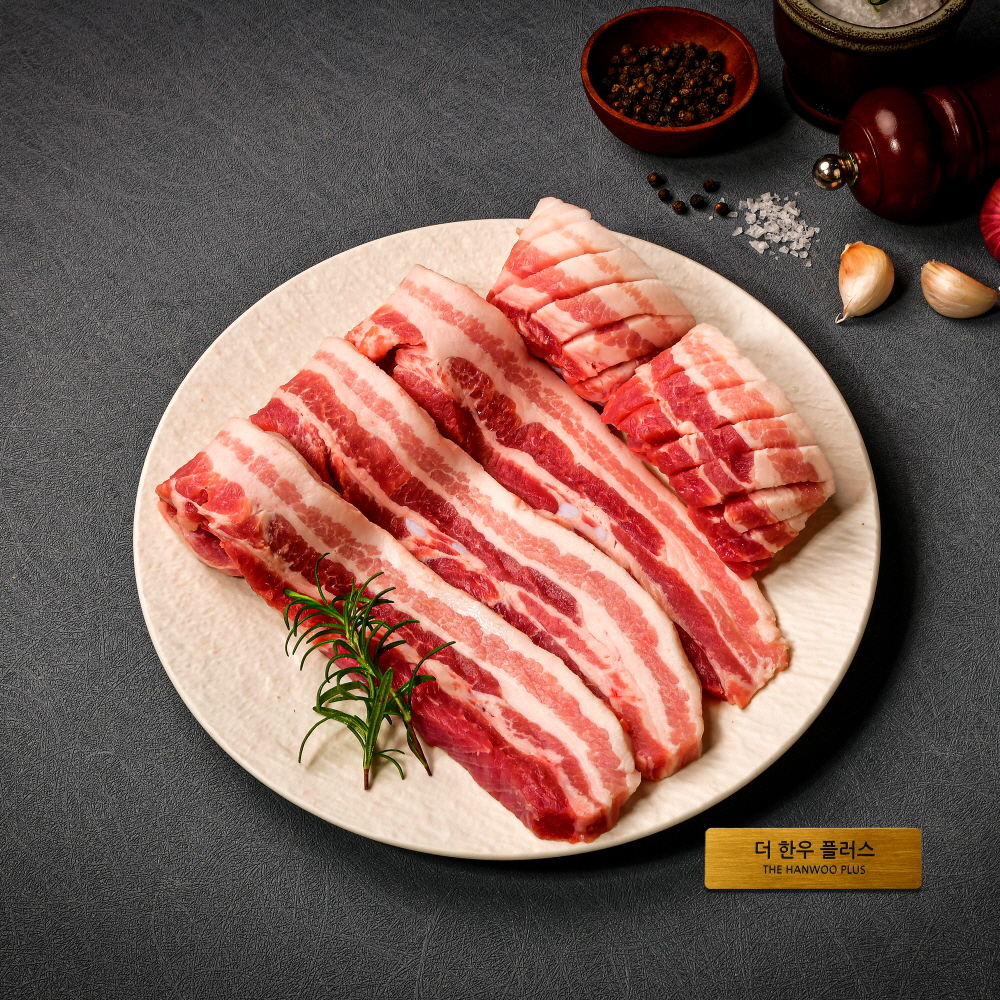 무항생제 한돈 삼겹살 올리브오일 시즈닝 기본 구이용(600g)
