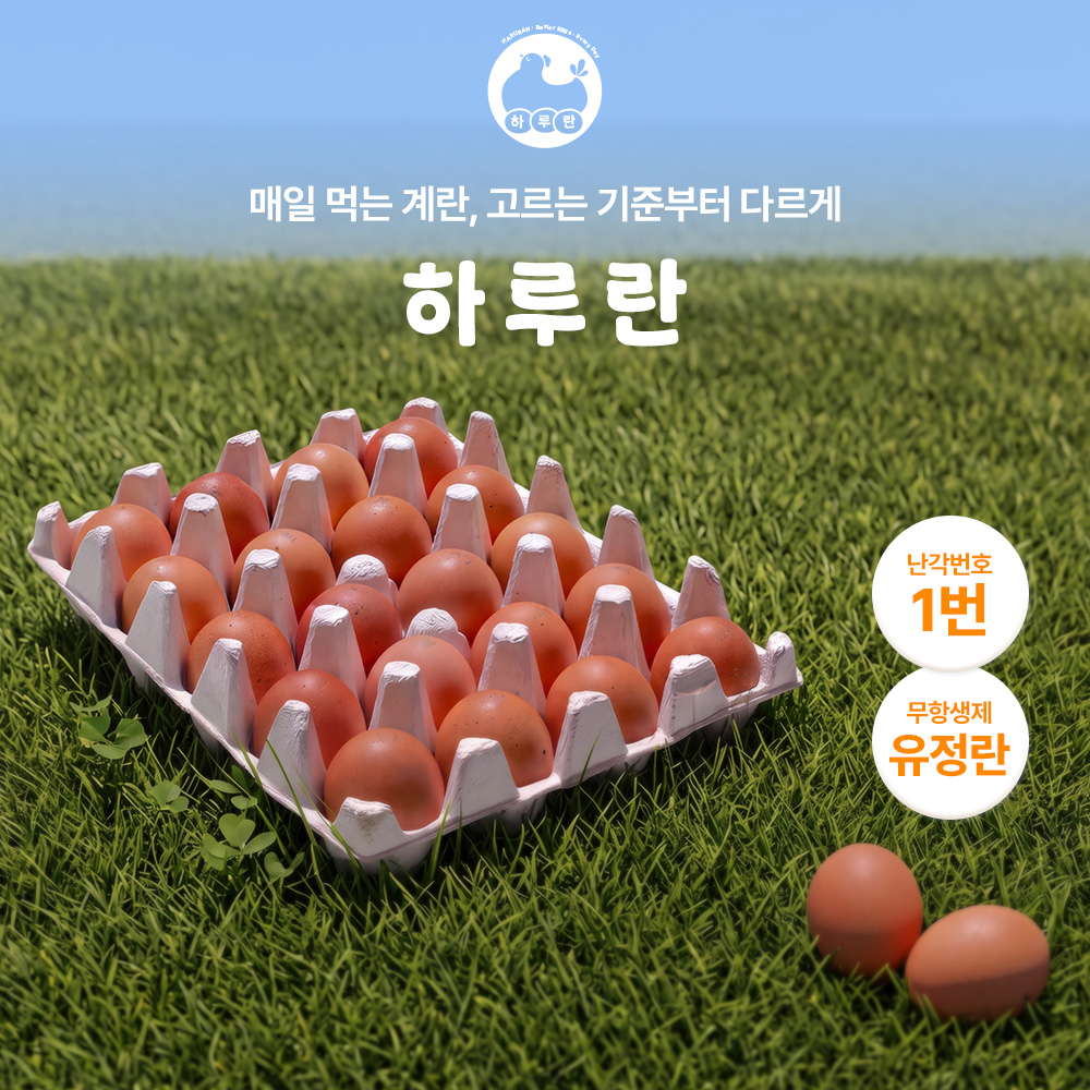 [하루란] 난각번호 1번 상황버섯 먹여 키운 유정란 20구
