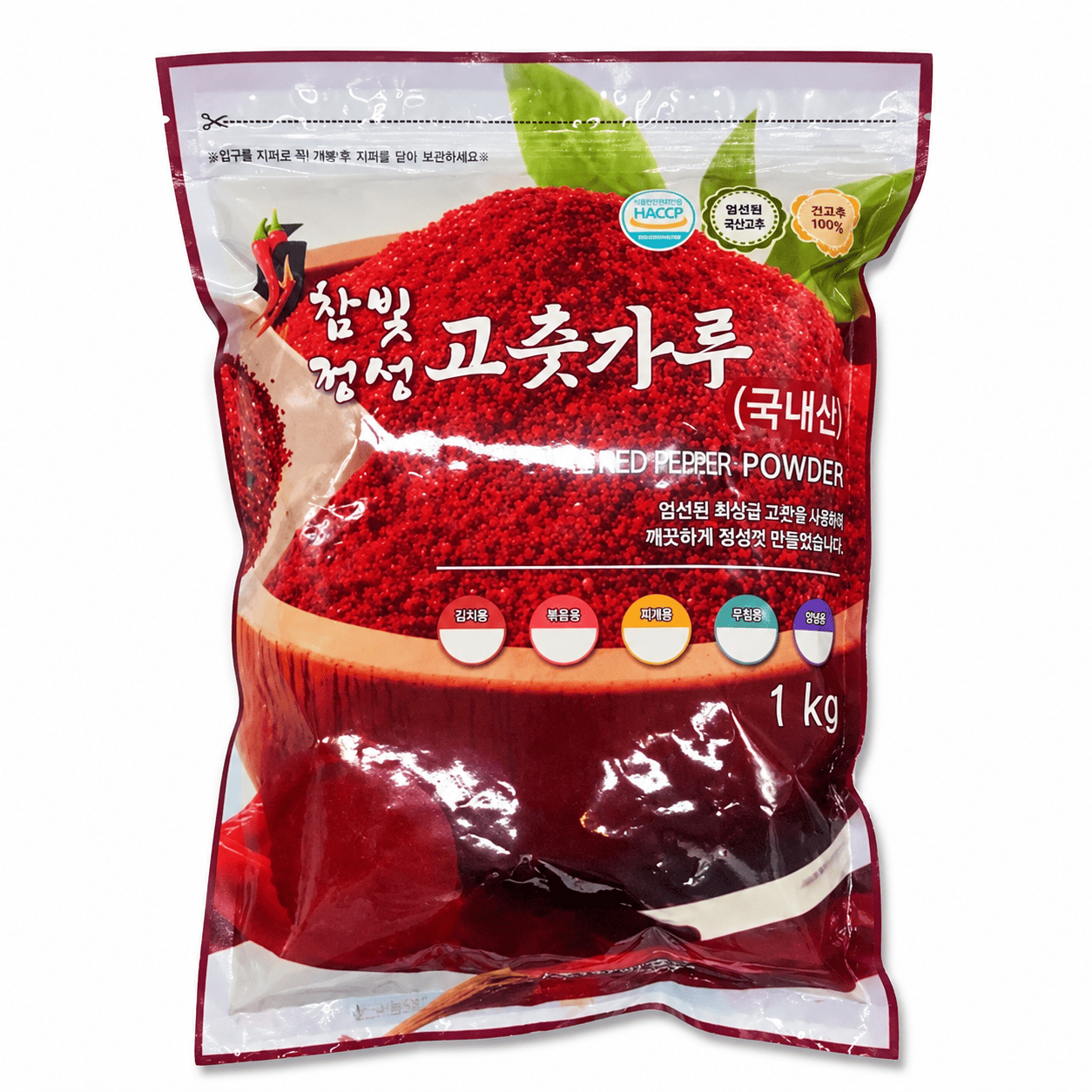 참빛푸드 HACCP 국내제조 국산 보통맛 한식용 보통 고춧가루 1kg 대표이미지 섬네일
