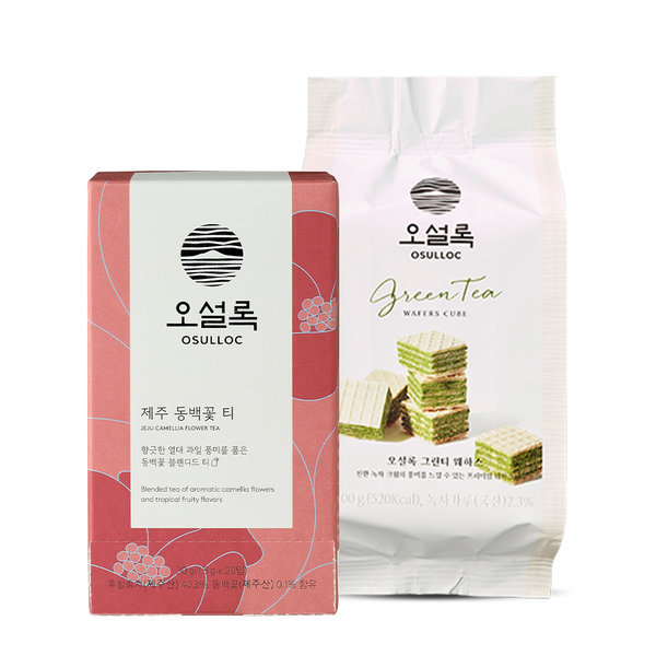[오설록] 본사직영 제주동백꽃티 20입(티백)+그린티웨하스