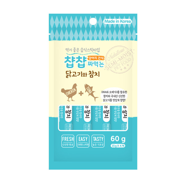 챱챱 짜먹는 닭고기와 참치 60g
