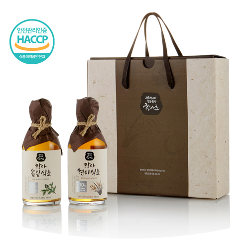[행사특가/무배]천연발효 항아 100% 식초 2종세트(솔잎180ml+현미180ml) 대표이미지 섬네일