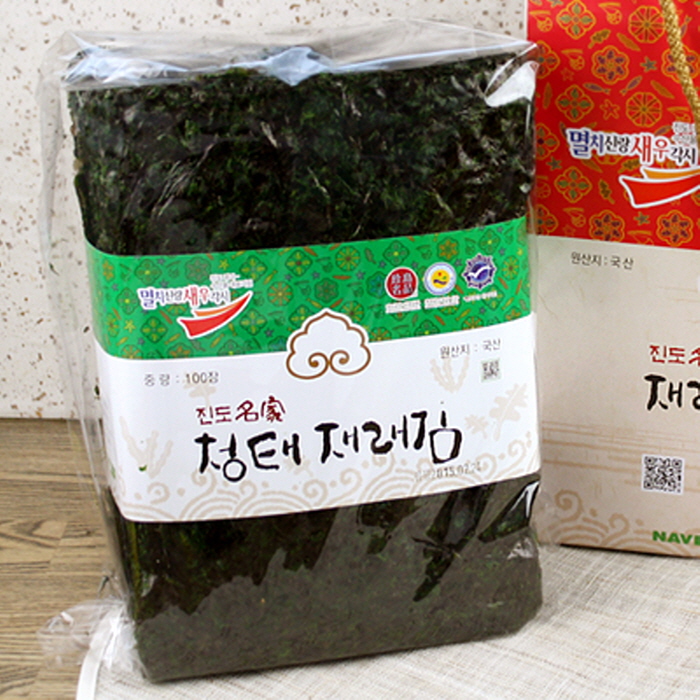 [멸치신랑새우각시] 청태김 100장 선물세트(사카린불검출)