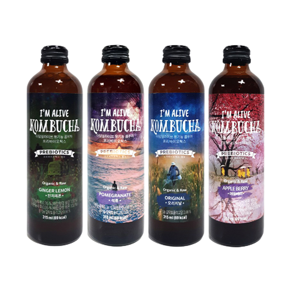 유기농 아임얼라이브 콤부차 315ml x4병 4종