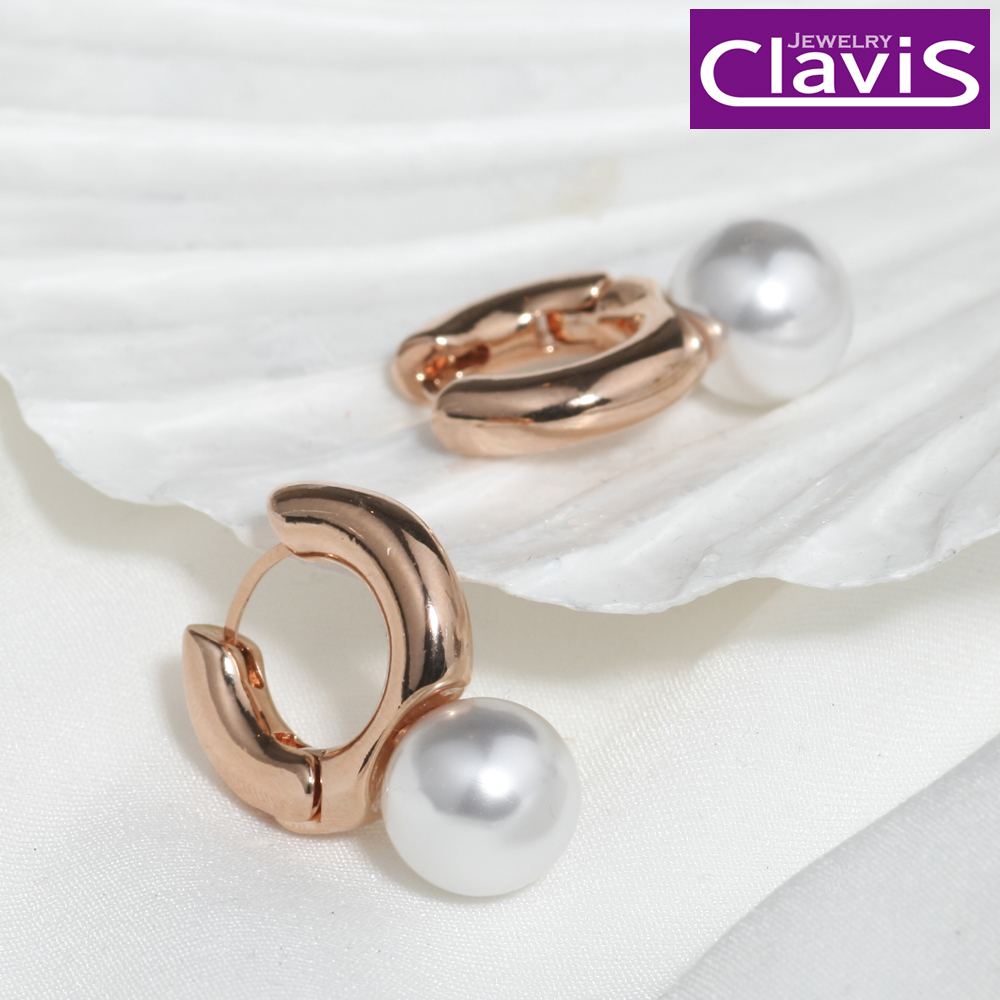 Clavis [클라비스] 14k 볼드 펄 원터치 귀걸이 CL14kp EGP198