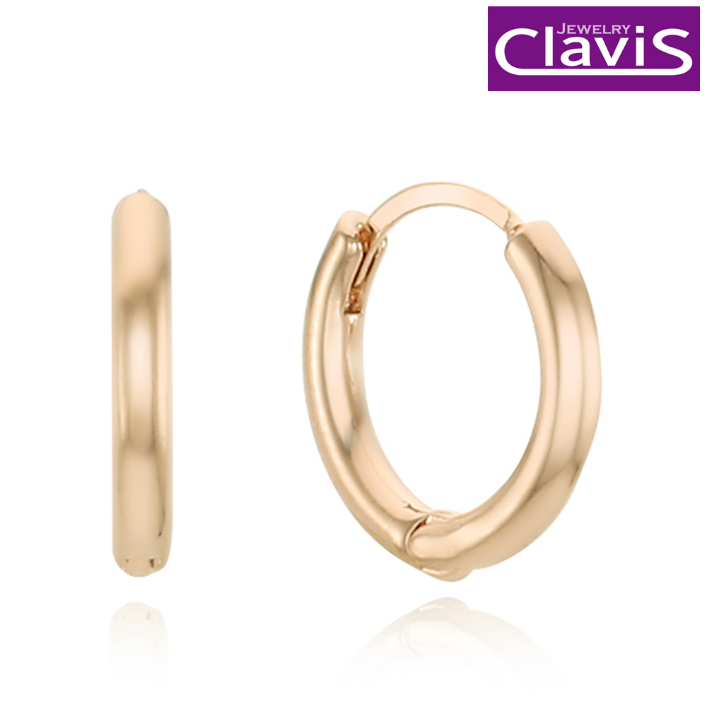 Clavis [클라비스] 14k 심플 골드링 원터치 귀걸이 CL14kp EGP204