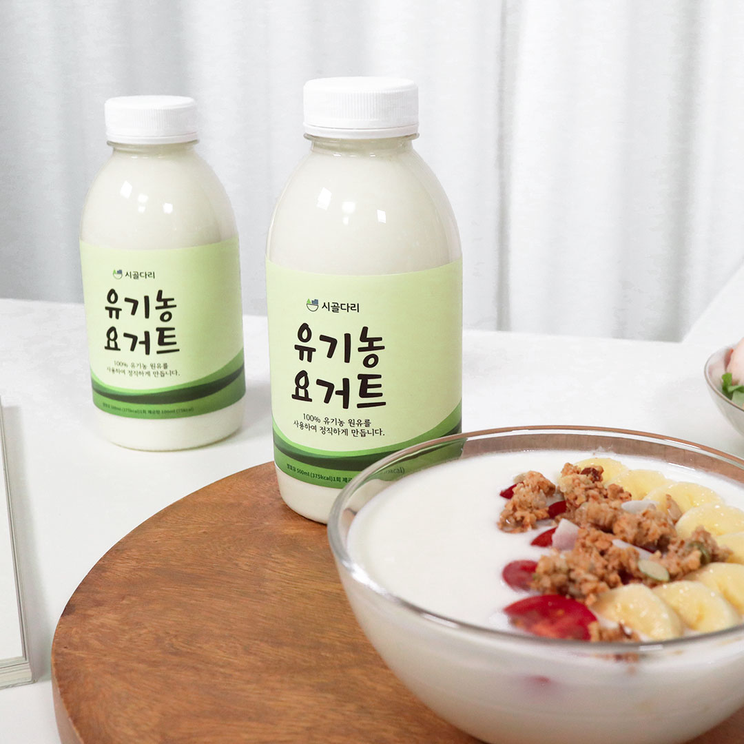 유기농 요거트 수제 플레인 500ml*3개 쾌변 마시는 요플레