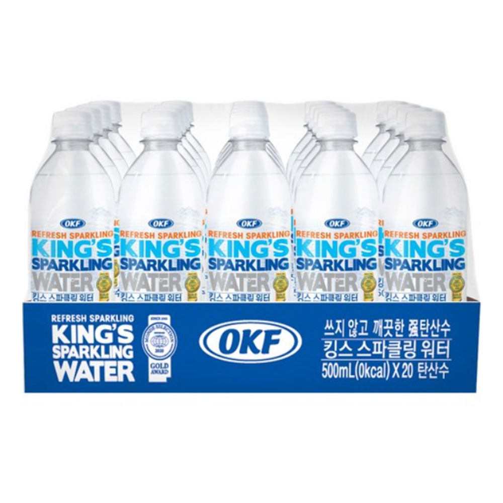 [0칼로리음료] 킹스 스파클링워터 플레인 탄산수 500ml×20개입