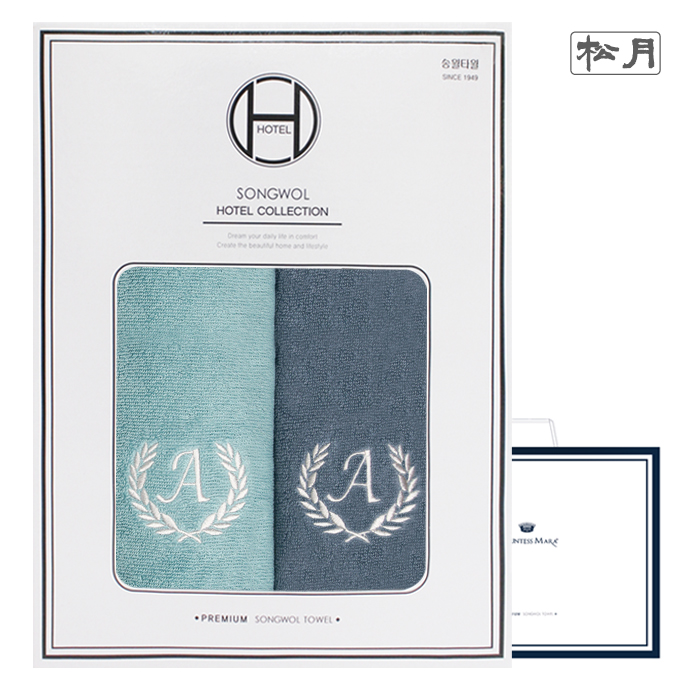 송월 항균 에이스 150g 2매 선물세트(쇼핑백) 1세트 