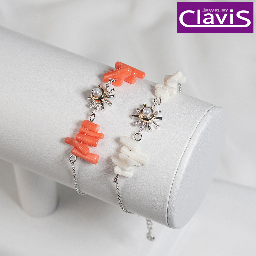 Clavis [클라비스] 산호 써니 핸드메이드 팔찌 CL14kp-BB014