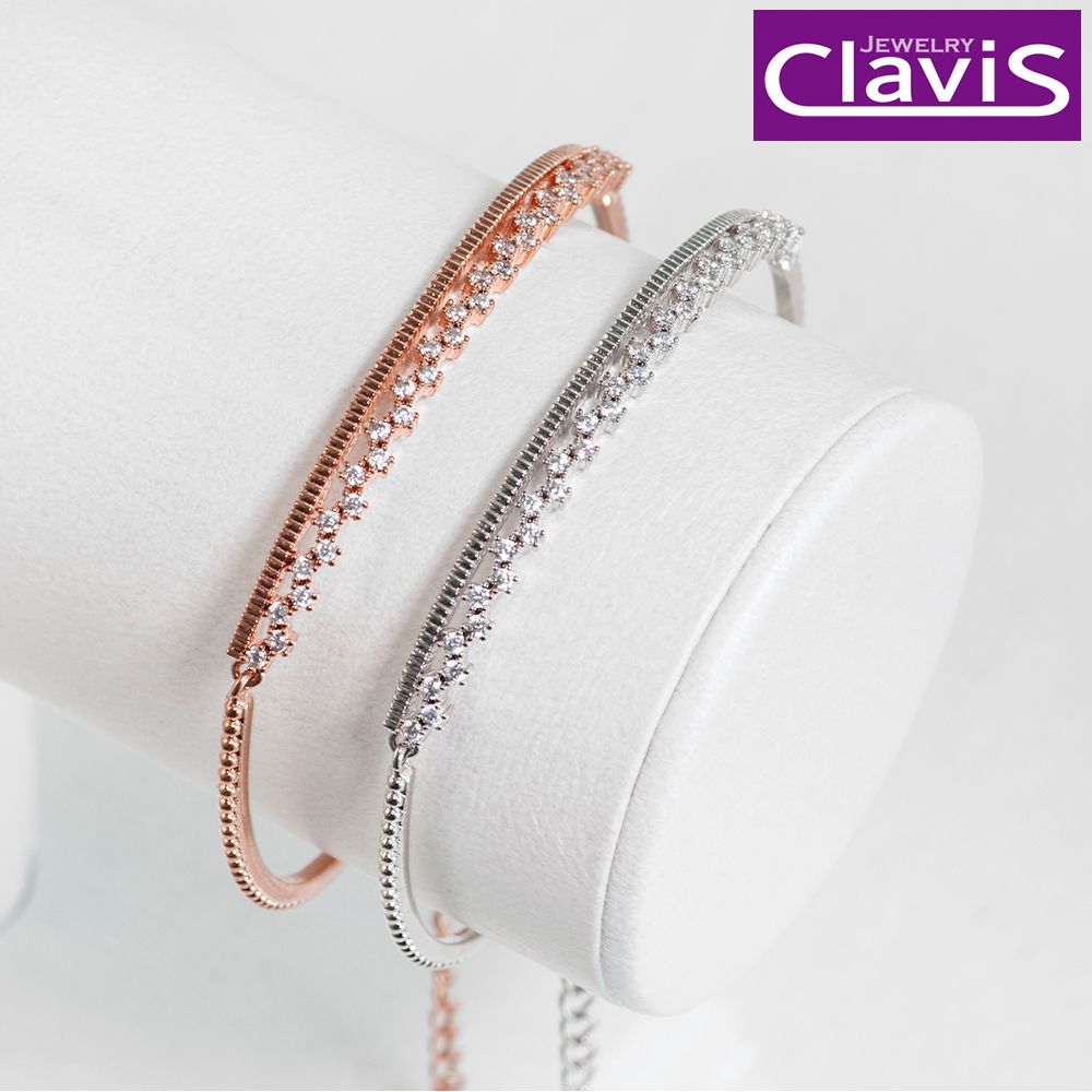 Clavis [클라비스] 큐빅 삼단 링크 팔찌 CL14kp-BB024