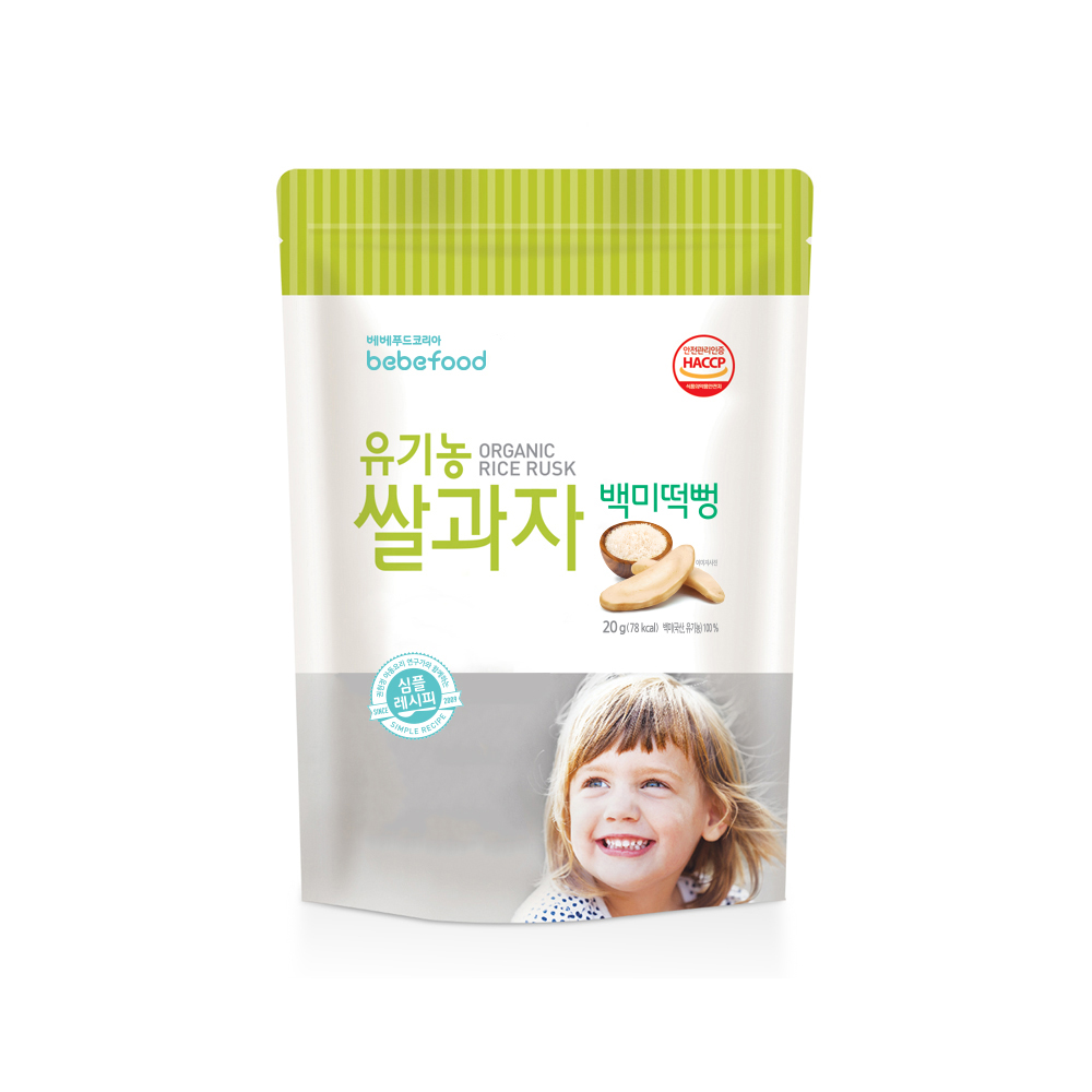 베베푸드 유기농 쌀과자 백미떡뻥 20g 아기과자 대표이미지 섬네일