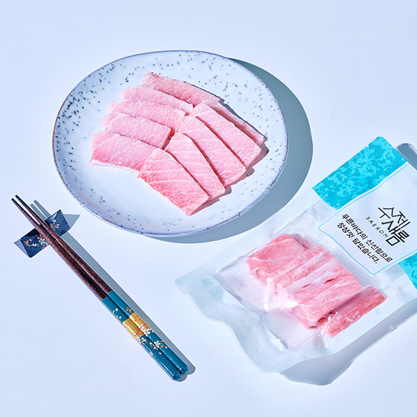 눈다랑어 가마살 슬라이스(100g 이상, 10ps)