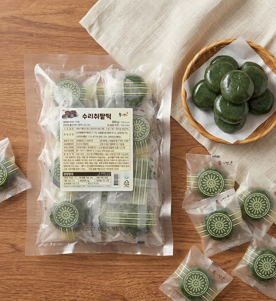유기농 수리취팥떡 (500g)