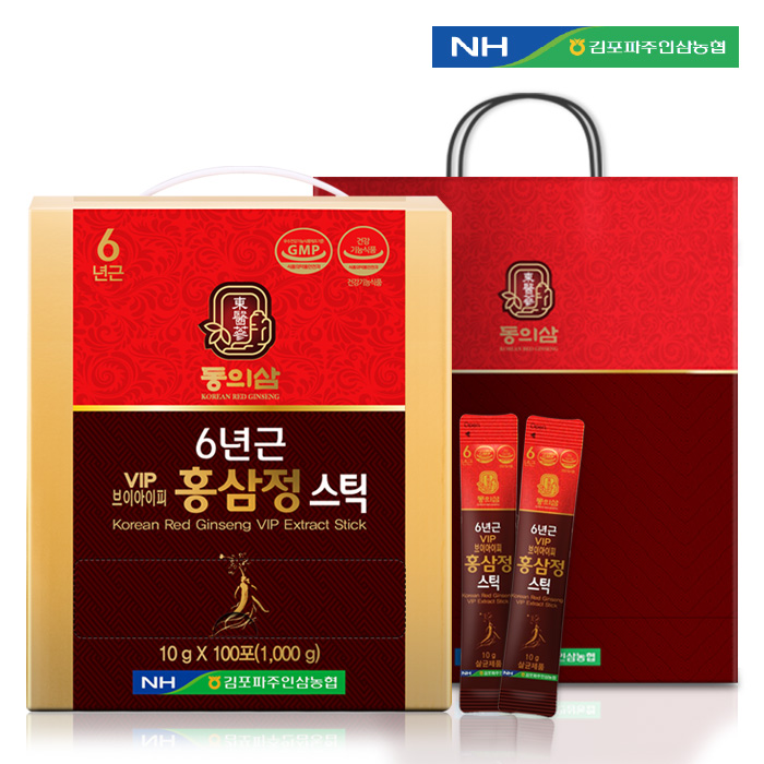 [농협] 동의삼 6년근 VIP 홍삼정스틱 10g (30포/60포/100포)