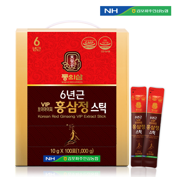 [농협] 동의삼 6년근 VIP 홍삼정스틱 10g (30포/60포/100포)
