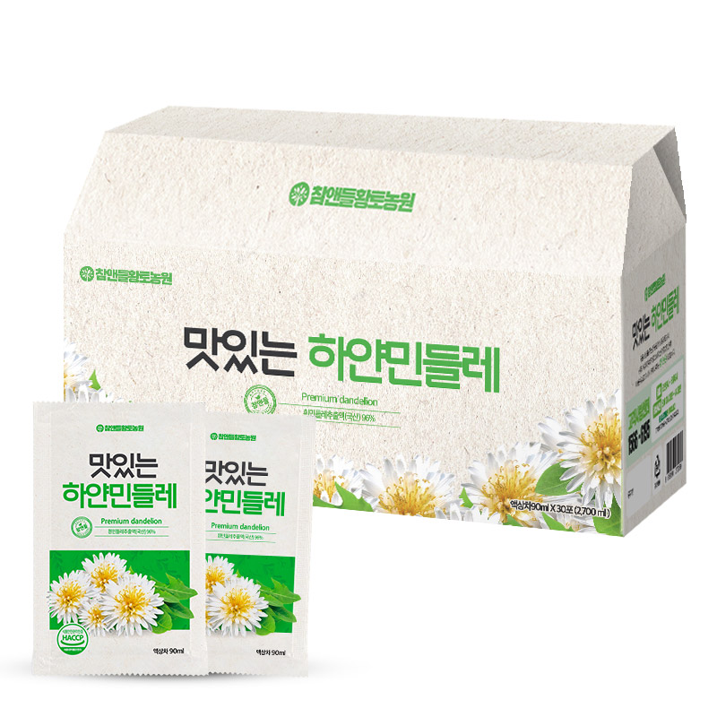 [참앤들황토농원] 맛있는 하얀민들레즙 90ml×30포