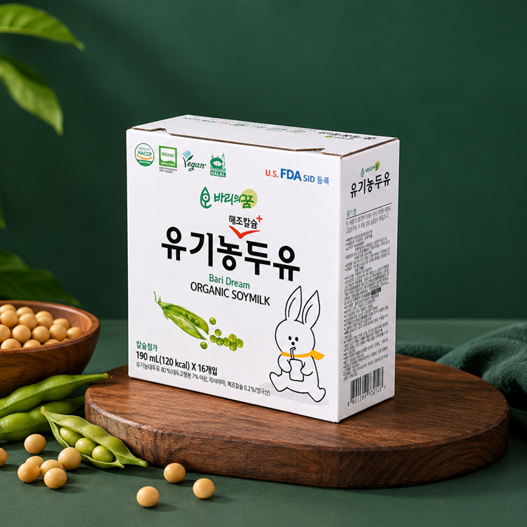 [방학맞이 특가] 바리의 꿈 유기농두유 2박스(190ml*32팩)