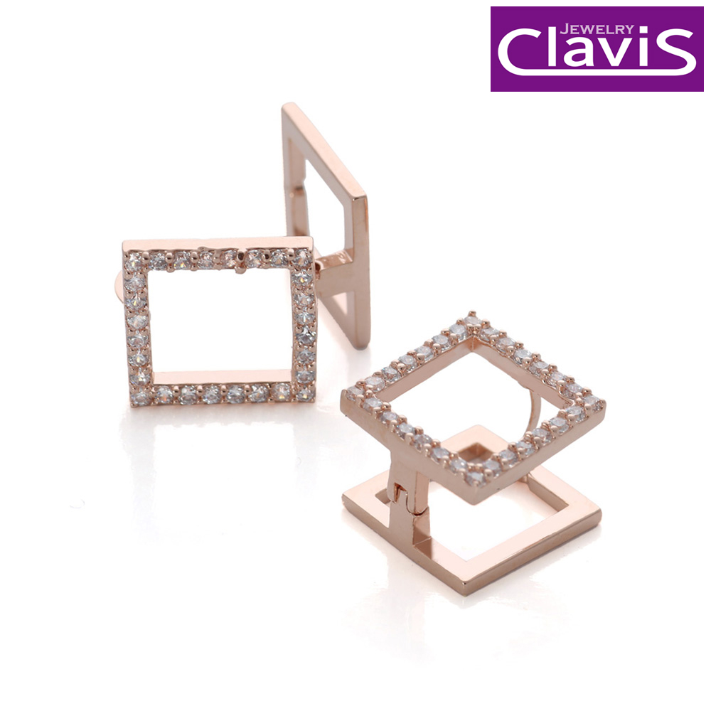 Clavis [클라비스] 14k 원터치 골든 스퀘어 귀걸이 CL14kp EGP057