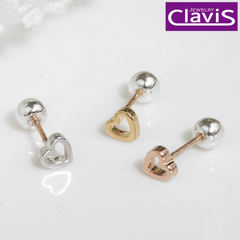 Clavis [클라비스] 14k 스위티 심플 하트 피어싱 CL14kp PGP002