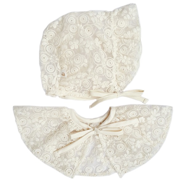 골드 레이스 케이프 모자 세트