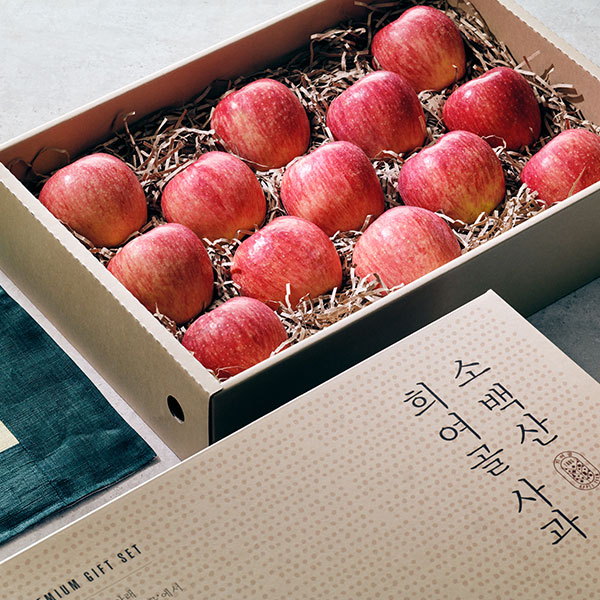 [추석선물 마음전송]소백산 희여골 아리수 사과세트 2호(4kg 내외/12입/대)
