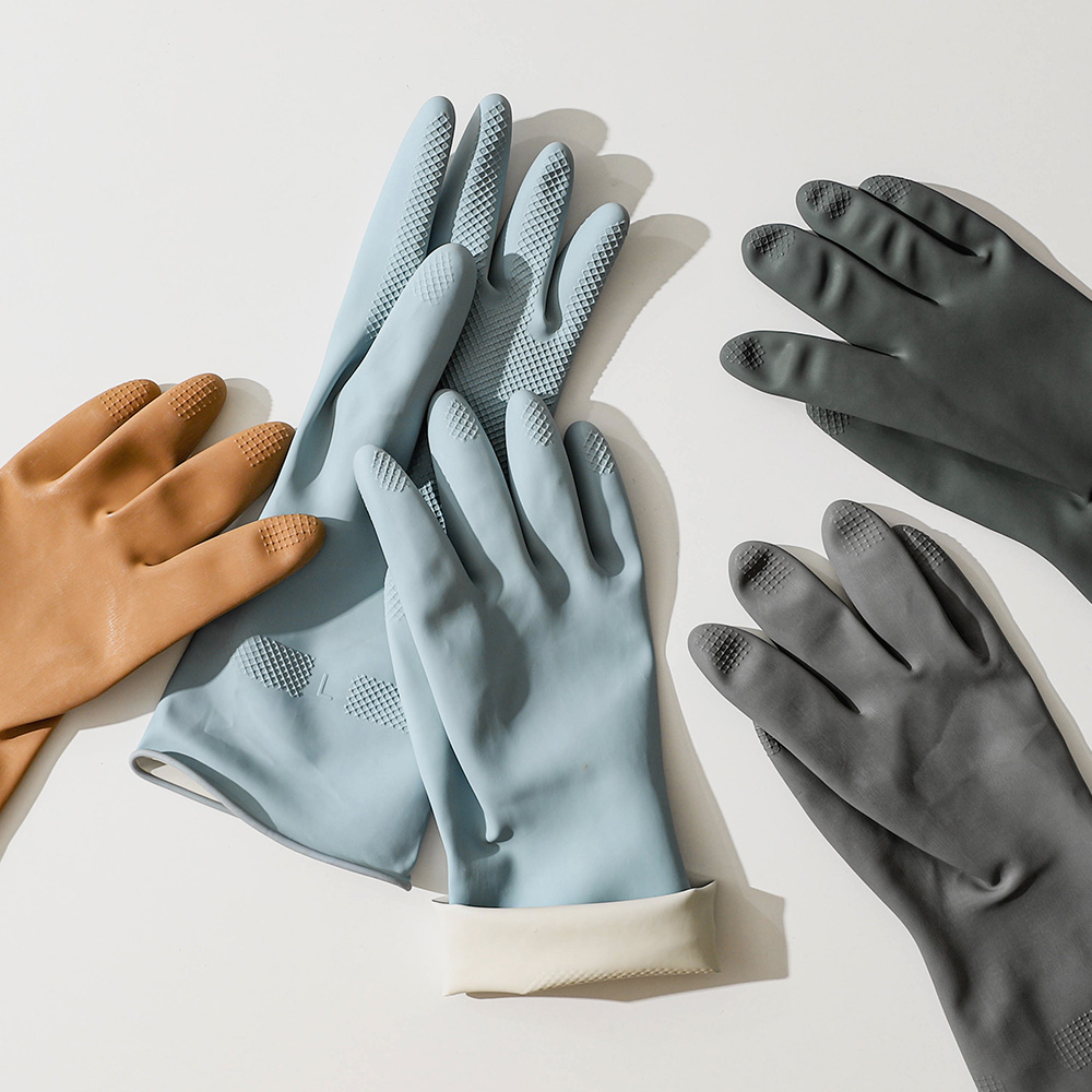 생활공작소 라텍스 고무장갑 일반형 3/5/10입 L(딥그린,파스텔 블루)