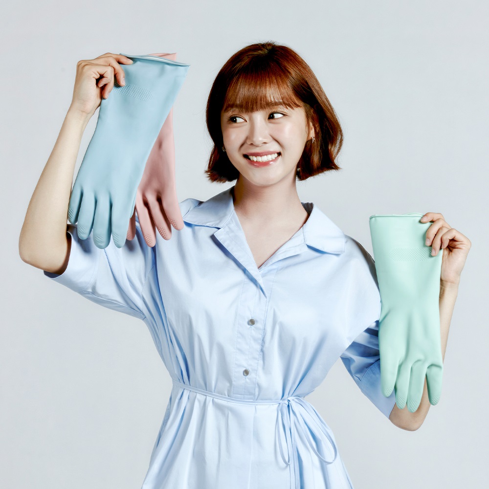생활공작소 라텍스 고무장갑 일반형 3/5/10입 M(그레이,베이지,딥그린,파스텔 블루)