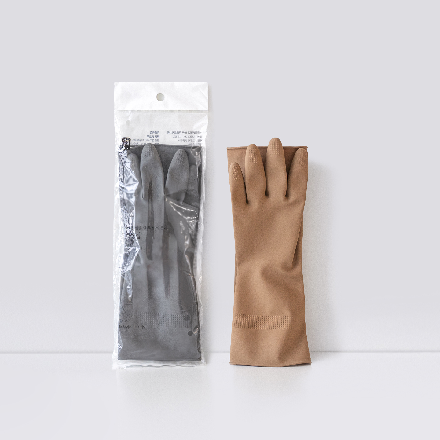 생활공작소 라텍스 고무장갑 일반형 1입 S/M/L(그레이,베이지,딥그린,파스텔 블루)