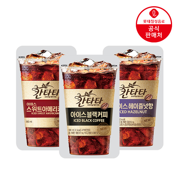 [롯데칠성] 칸타타 스위트 아메리카노 파우치 190ml x 20펫 대표이미지 섬네일