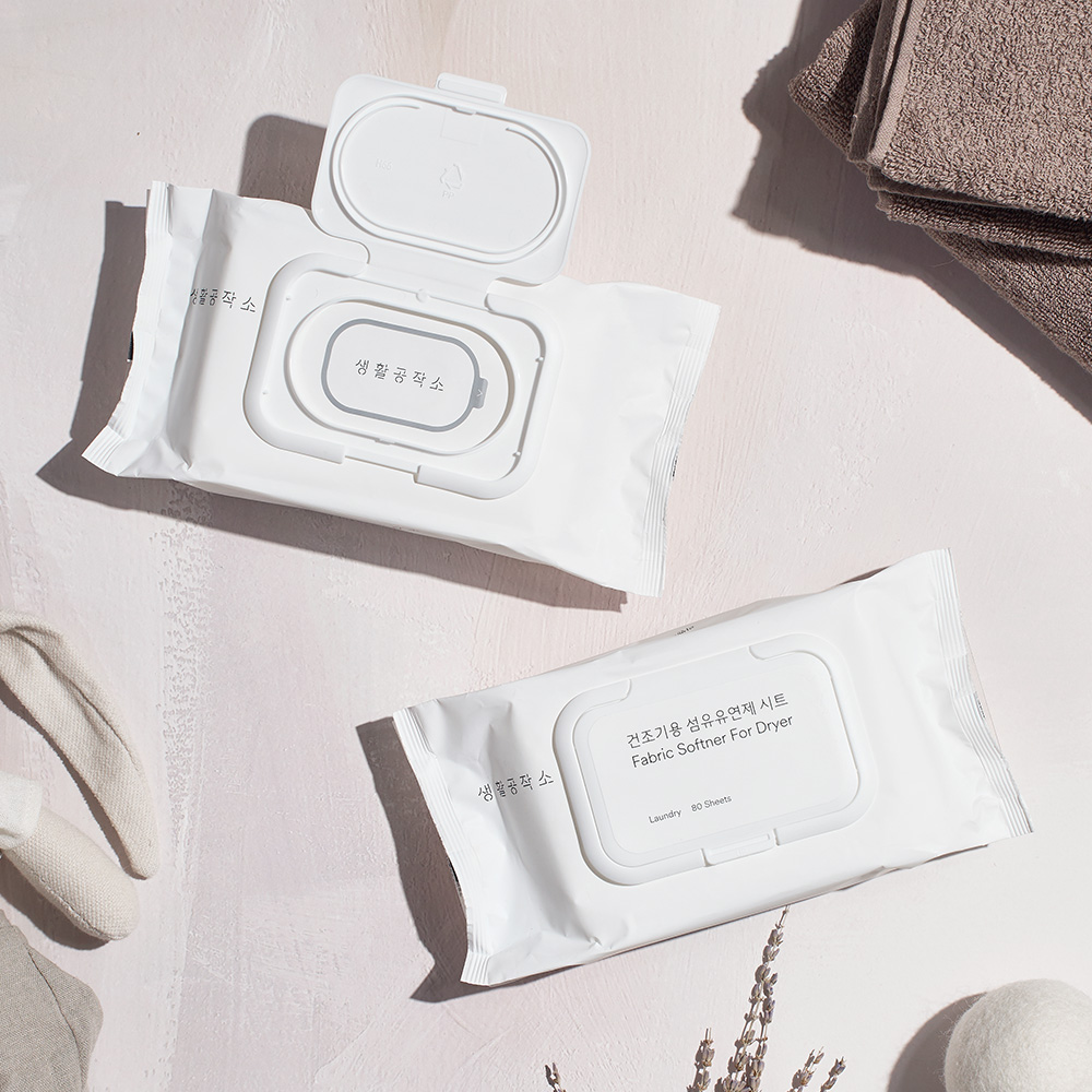생활공작소 건조기용 섬유유연제 시트 80매 x 2입