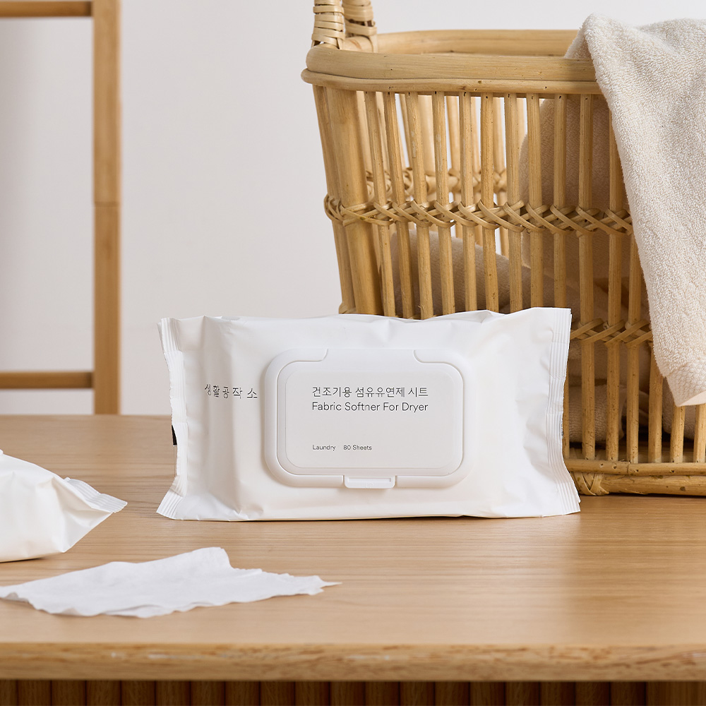 생활공작소 건조기용 섬유유연제 시트 80매 x 2입