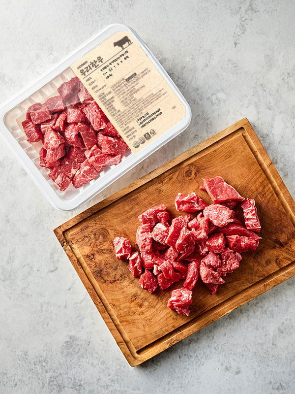 1등급이상 우리한우 국거리(조각, 300g)