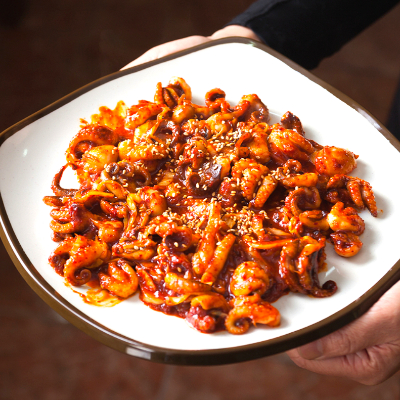 양념쭈꾸미 볶음 밀키트 세트 보통맛 300g+순한맛 300g+사리3종(우동,밀떡,치즈)
