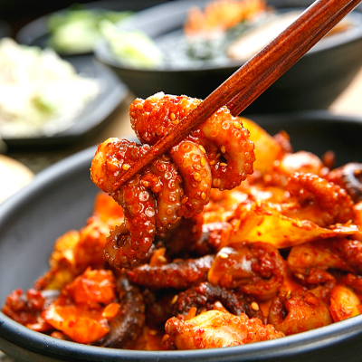 양념쭈꾸미 볶음 밀키트 세트 보통맛 300g+순한맛 300g+사리3종(우동,밀떡,치즈)