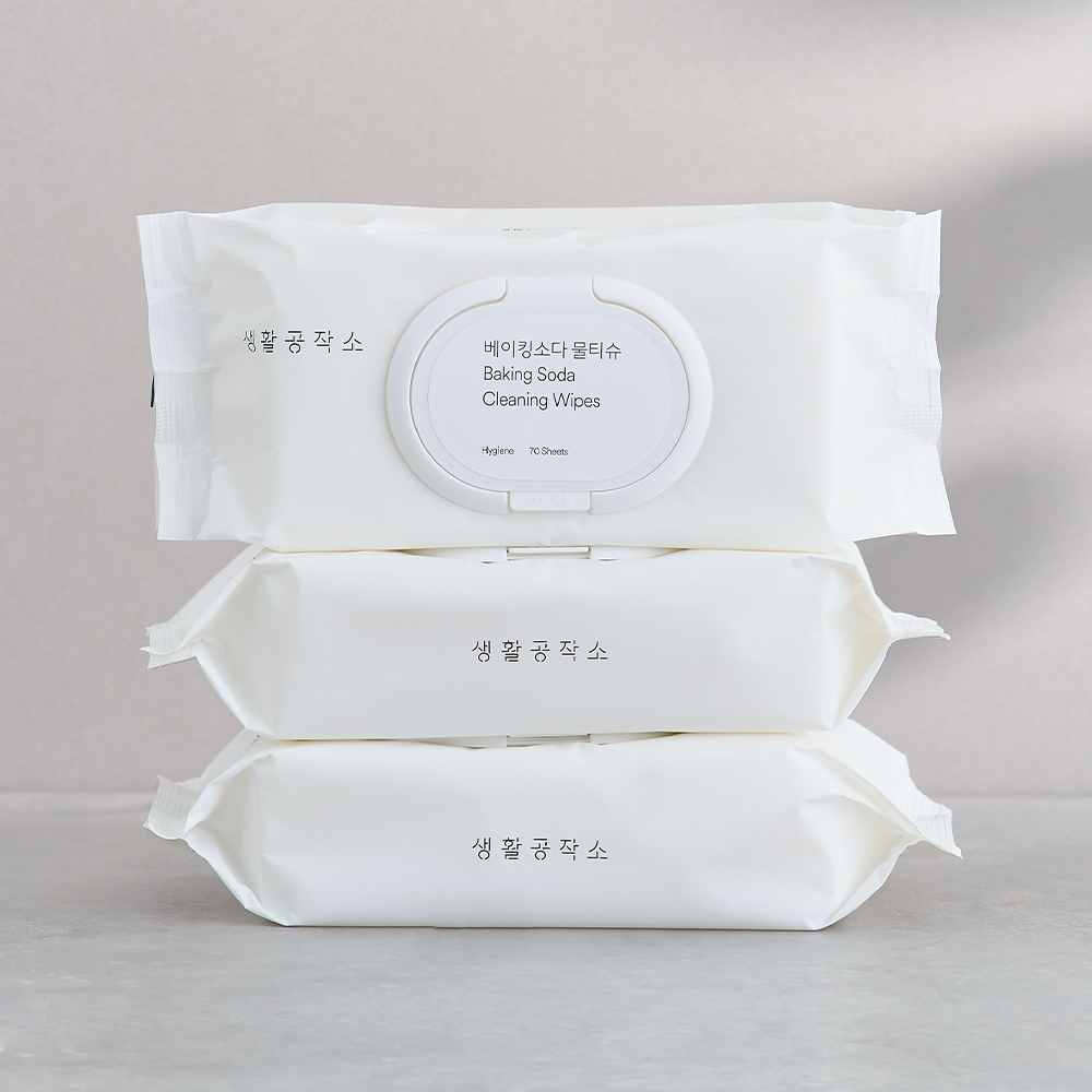 [생활공작소] 베이킹소다 물티슈 70매 x 6입/8입/10입