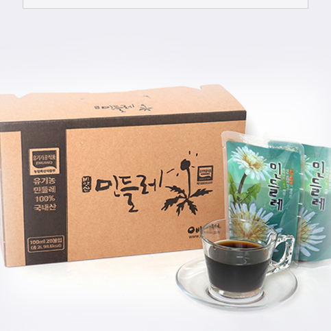 [바우뜨락] 유기농 흰민들레즙 (100ml*20팩)