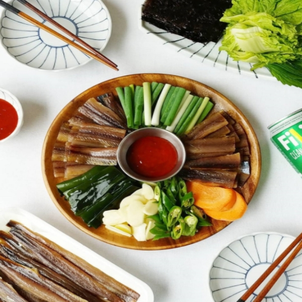 포항 구룡포 꽁치 과메기 포항 죽도시장 과메기 야채모듬세트