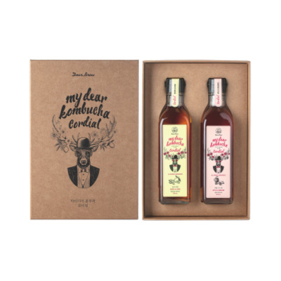 [디어브루] 마이디어 콤부차 농축코디얼 선물세트 (애플시나몬 300ml + 레몬진저 300ml) 대표이미지 섬네일